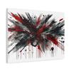Abstract Canvas Wall Art, Vibrant Red Black White Expressionist Painting, Modern Home Decor, Living Room, Office Decoration view 2