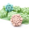X-Haibei Snowflake Silicone Mold for DIY Desserts & Bath Soap - HandeSize 3 Inch Dia. 4oz Cavities, Easy Release for Perfect Ice Cream, Pudding & Jello view 3