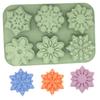 X-Haibei Snowflake Silicone Mold for DIY Desserts & Bath Soap - HandeSize 3 Inch Dia. 4oz Cavities, Easy Release for Perfect Ice Cream, Pudding & Jello view 4
