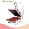 16x24 Inch Heat Press Machine for T-Shirts Semi-Automatic Sublimation Heat Press Machine with Auto Open and Slide-Out Base, Perfect for Home DIY & Small Business Customization, 110V, 2000W (Pink) view 4