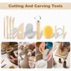 CeeVian 40PCS Clay Sculpting Tools Kit, Pottery Tools Set with Stainless Steel & Wooden Clay Carving Tools, Ball Stylus, Rubber Tip Shapers, Sponge & Storage Bag for Ceramic, Polymer Clay, Sculpting view 4