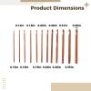 12 Pcs Set Crochet Hooks Carbonized Wood, Ergonomic Wooden Storage Bag with, DIY Knitting Crochet Projects Various Sizes for view 4