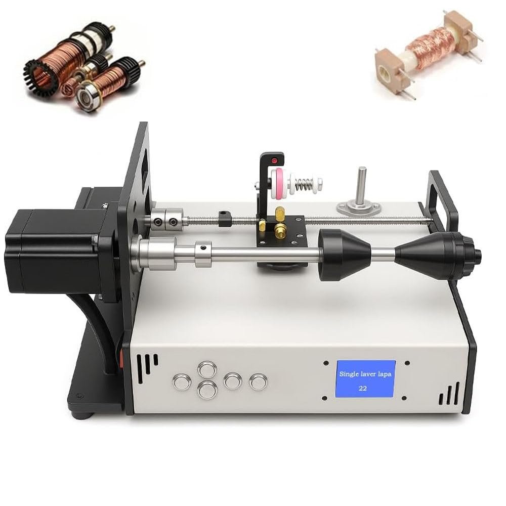 Coil Winding Machine,Industrial Automatic Winding Wire Machine,Winding Pitch Accuracy Reaches up to 0.01mm,Precisely Adjusts Wire Width,Speed,Number of Turns (10cm)