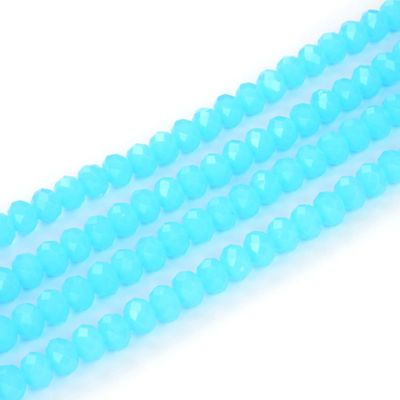 1000pcs Czech Faceted Rondelle Crystal Glass Loose Beads 4mm Small Tiny Spacer Bulk Blue Turquoise Opal for DIY Craft Jewelry Making CCR431