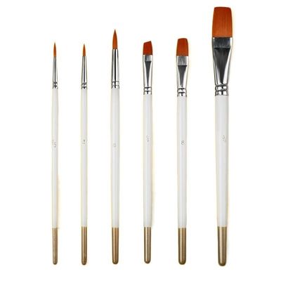 EWUROI 6pcs Paint Brushes Set Nylon Tips Brush for Acrylic Oil Watercolor Gouache Artist Professional Painting Kits