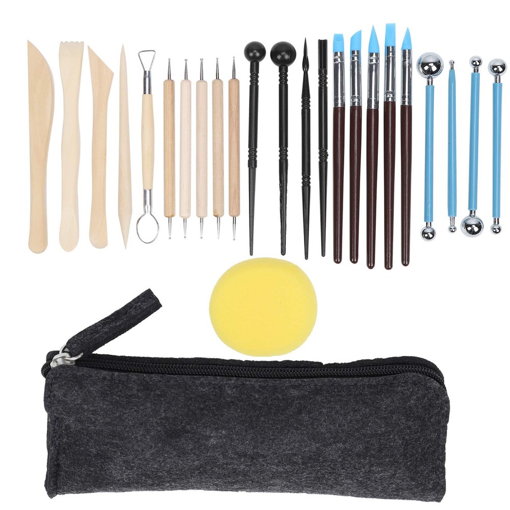 25pcs Ceramic Pottery Tools Set for Shaping Embossing Sculpting Handicraft Art Accessory