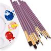 EWUROI 10Pcs Paint Brushes Set Nylon Hair Painting Brush Oil Acrylic Gouache Watercolor Pen Professional Art Supplies(D) view 3