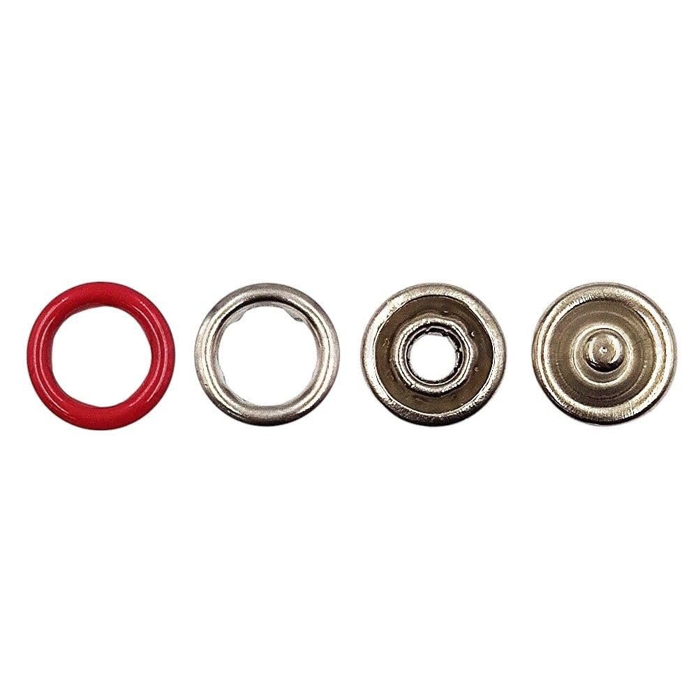 10-50 Sets Metal Prong Snap Buttons - 7.5mm, 9.5mm, 11mm Fasteners for Clothes, Garments, Sewing, Bags, Shoes - (Color: Red/Size: 9.5Mm 10Pcs)