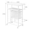 Rolling Craft Storage Cart with 29 Vinyl Roll Holders Craft Organizers and Storage Compatible with Cricut Machines Crafting Table Organization Workstation with Wheels for Craft Room Rustic White view 2