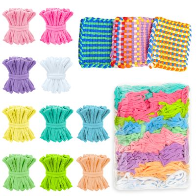 LINAYE 1000 PCS Loom Refill Loops, 10 Color Weaving Loom Refill Loops Kit for Potholder 6 7 Size Pot Holder Loom Art and Crafts DIY Supplies for Kids Adults Pastel Color