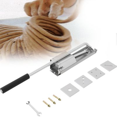 Clay Extruder Set, Wall Clay Extruder, Stainless Steel Clay Extruder with Handle, 4 Layer Mold, Ceramic Soft Clay Extruding Machine