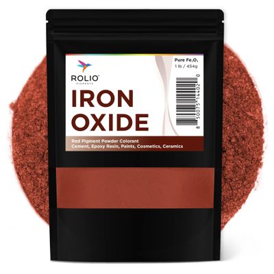 Rolio Red Iron Oxide Powder, 1 lb (454g) Resealable Bag - Vibrant Color Pigment for Epoxy Resin, Soap Making, Cosmetics, Cement, Pottery Mortar, Grout, Plaster, Tile, Terracotta, Paint and More