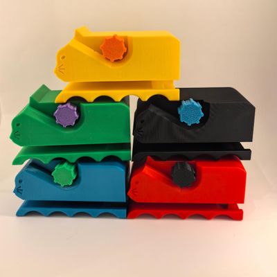 3D Printed Cat Scratching Board Cardboard Cutter, Multi-Color, Plastic Construction, Pet Toy Maker (Yellow)