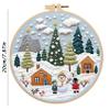LB Christmas Embroidery Kit for Beginners Adults, 3 Sets Hand Embroidery Starter Kit with Mountain Pattern and Instructions Stamped Cross Stitch Kits Include Embroidery Hoop Needles Threads Scissors view 2