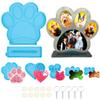Dog Photo Fame Mold Kit, Keychain Silicone Mold Kit, Dog Tag Pendant Casting Molds With Finger Gloves And Keyrings, Dog Paw Bone Heart-Shaped Silicone Resin Molds For Diy view 1
