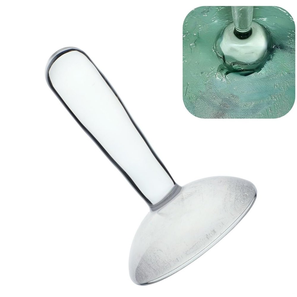Clear Grinding Pestle: Flat Bottom Glass Muller for Pigment Grinding and Paint Making