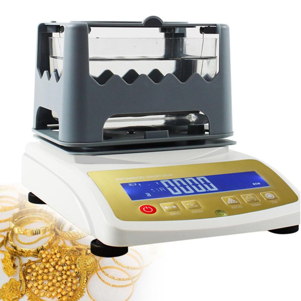 Gold Purity Tester with LCD Display, Electronic Precious Metal Platinum Density Meter, Jewelry Purity Tester for Laboratory, Jewelry Store, Bank (120K)