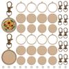 FREEBLOSS 12 Set Mini Wooden Embroidery Hoop Keychain Wooden Round Embroidery Hoops with Keychain DIY Wood Hoops for Embroidery Earring Hooks Keychain Jewelry Making Supplies view 1