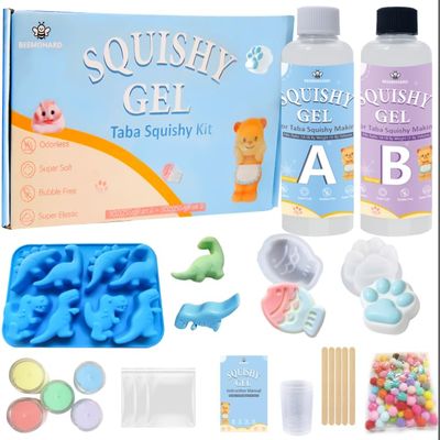 BEEMOHARD Squishy Gel for Taba Squishy Making Kit 18OZ with Dinosaur Mold, Bubble Free Squishy Maker, Soft and Fun Stress Relief Entertainment