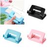 apcans 2 Holes Puncher Solid Color Paper Puncher 1-10 Sheets Capacity Manual Punching Machine for Office School view 2
