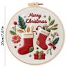 LB Cute Christmas Embroidery Kit for Beginners Adults, 3 Sets Hand Embroidery Starter Kit with Gnome Pattern and Instructions Stamped Cross Stitch Kits Include Embroidery Hoop Needles Threads Scissors view 2