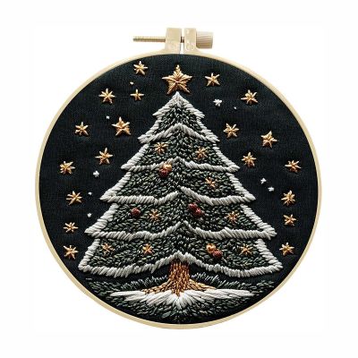 BlingBling5 Embroidery Kits for Adults Christmas Tree Stitch Kits for Adults Funny Fall Hand Punch Needle Kit(#1)