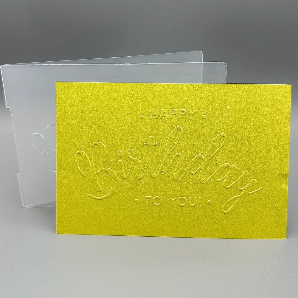 3D Plastic Embossing Folder Template Happy Birthday Wishes Texture A6 Size for Card Making DIY Scrapbooking Paper Crafting Handmade Crafts Scrapbooking Arts Supplies Scrapbook Decor