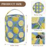 Lemon Fruit Blue Art Painting Crochet Bag with Holes Crochet Yarn Organizer for Needle Holder bolso para Crochet view 3