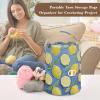 Lemon Fruit Blue Art Painting Crochet Bag with Holes Crochet Yarn Organizer for Needle Holder bolso para Crochet view 4