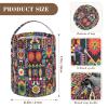 Bohemian Colorful Retro Patterns Travel Bag Portable Knitting Tote Bag for Needle Holder para Croche view 3