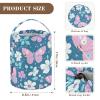 Blue Spring Pastel Flowers Crochet Tote Bag Portable Yarn Organizer Bag for Art Supply bolsas para Crochet view 3