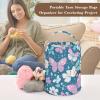 Blue Spring Pastel Flowers Crochet Tote Bag Portable Yarn Organizer Bag for Art Supply bolsas para Crochet view 4