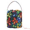 Colored Glass Flowers Crochet Tote with Holes Yarn Project Bag for Knitting Kit Hilo de Crochet para tejer view 1