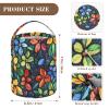 Colored Glass Flowers Crochet Tote with Holes Yarn Project Bag for Knitting Kit Hilo de Crochet para tejer view 3