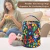 Colored Glass Flowers Crochet Tote with Holes Yarn Project Bag for Knitting Kit Hilo de Crochet para tejer view 4