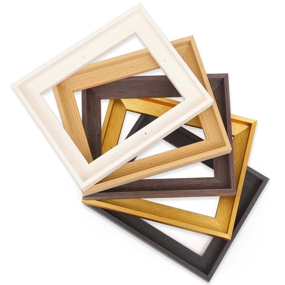 CANFRAVAS 8x10 Solid Wood Canvas Floater Frame, Wood Floating Frames, Floater Frame for 0.6"-0.8" Deep Canvas Paintings (8"x10", Creme White)