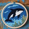 Punch Needle Kits Killer Whale Easy for Beginners DIY Embroidery Starter Set with Hoop Stress Relief Craft Hobby and Home Decor 20x20cm-5 view 1