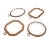 COOLHIYA 4pcs Embroidery Hoops Imitated Wood Cross Stitch Frames DIY Craft Sewing Tools with Oval Round Octagonal and Long Octagonal Shapes for Needlework and Handmade Embroidery view 1