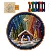 DIY Nativity Embroidery Set - Stitch The Holy Story, Christmas Cross Stitch Kits for Adults Beginner, Christian Christmas Craft for Home Decor & Gifts (#A) view 1