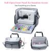 AMOIGEE Full-Open Sewing Machine Case, Large Sewing Machine Storage Bag for Travel - Heavy-Duty Embroidery Tote for Brother Singer Janome Standard Machines Holder with Pocket for Accessories and Tools view 2