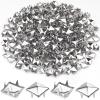 500 Pcs 10mm Studs for Clothing,Metal Studs Four-jaw Square Spikes for Punk Rock Clothing Leather Craft DIY Jackets Bags Belts and Dog Collars(Silver) view 1