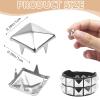 500 Pcs 10mm Studs for Clothing,Metal Studs Four-jaw Square Spikes for Punk Rock Clothing Leather Craft DIY Jackets Bags Belts and Dog Collars(Silver) view 2