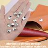 500 Pcs 10mm Studs for Clothing,Metal Studs Four-jaw Square Spikes for Punk Rock Clothing Leather Craft DIY Jackets Bags Belts and Dog Collars(Silver) view 3