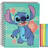 Disney Stitch Sketchbook for Kids with Washable Markers, 86 Blank Pages Spiral Bound, Turquoise view 1