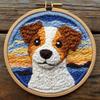 Punch Needle Kits Jack Russell with Sunset Easy for Beginners DIY Embroidery Starter Set with Hoop Stress Relief Craft Hobby and Home Decor 20x20cm-2 view 1