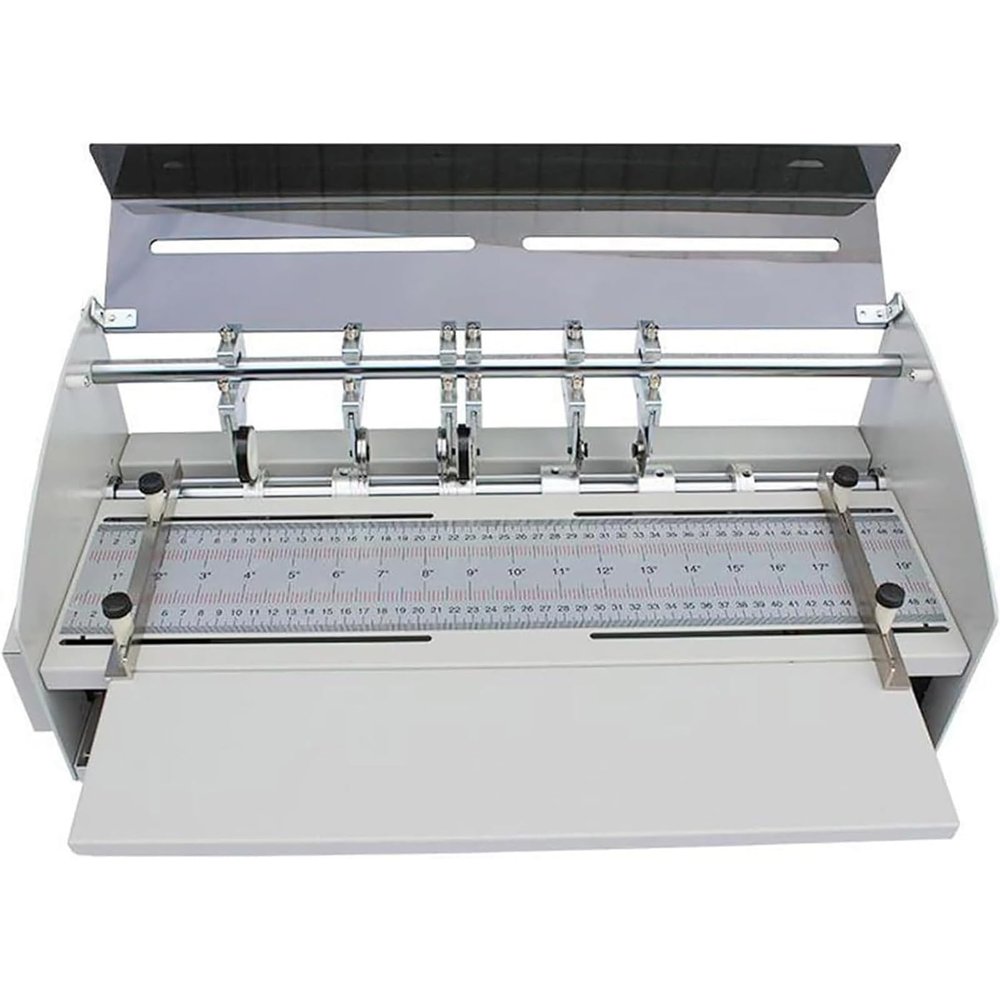 Hlixzoy Electric Creasing Machine, Dotted Line, Rice Line Crease Machine, 18.5-Inch Three-in-One Combination Paper Cutting, Creasing and Punching Machine, Suitable for Documents