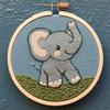 Punch Needle kit for Beginners, Cute Elephant Festive DIY Holiday Punch Stitching kit for Adults, Needle Punch Kits for Adults, Handmade Seasonal Creative Decorative Craft view 1