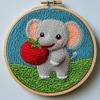Punch Needle kit for Beginners, Cute Elephant DIY Punch Stitching kit for Adults, Needle Punch Kits for Adults, Festive Handmade Decoration Set view 1