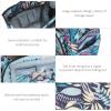 FLEXMAN Large Crochet Bag Knitting Bags, 600D Oxford Cloth Multi Pocket Yarn Storage Organizer Travel Crochet Bag, Traveling Crochet Bags Yarn Bag for Carrying Projects, Knitting (Blue Leaves) view 2