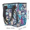 FLEXMAN Large Crochet Bag Knitting Bags, 600D Oxford Cloth Multi Pocket Yarn Storage Organizer Travel Crochet Bag, Traveling Crochet Bags Yarn Bag for Carrying Projects, Knitting (Blue Leaves) view 4